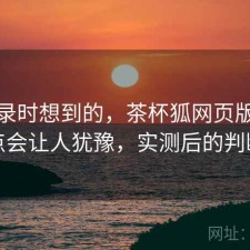 翻记录时想到的，茶杯狐网页版哪些点会让人犹豫，实测后的判断