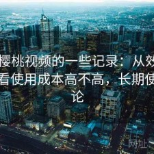 关于樱桃视频的一些记录：从效率角度来看使用成本高不高，长期使用结论
