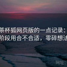 关于茶杯狐网页版的一点记录：现在这个阶段用合不合适，零碎想法整理