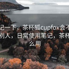 随手记一下，茶杯狐cupfox会不会推荐给别人，日常使用笔记，茶杯狐怎么用