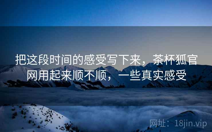 把这段时间的感受写下来，茶杯狐官网用起来顺不顺，一些真实感受  第2张